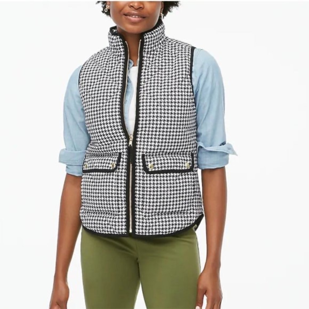 J Crew Houndstooth Puffer Vest - Picture 2 of 6